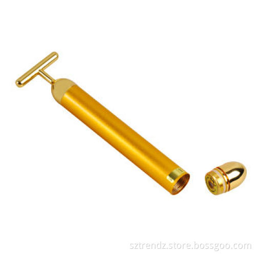 T-shaped face massager, face lifting & slimming with vibration, gold-plated head, waterproof